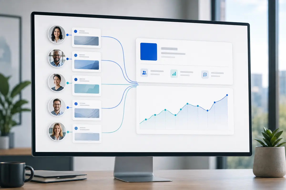 Individual profile activity contributing to a company overview